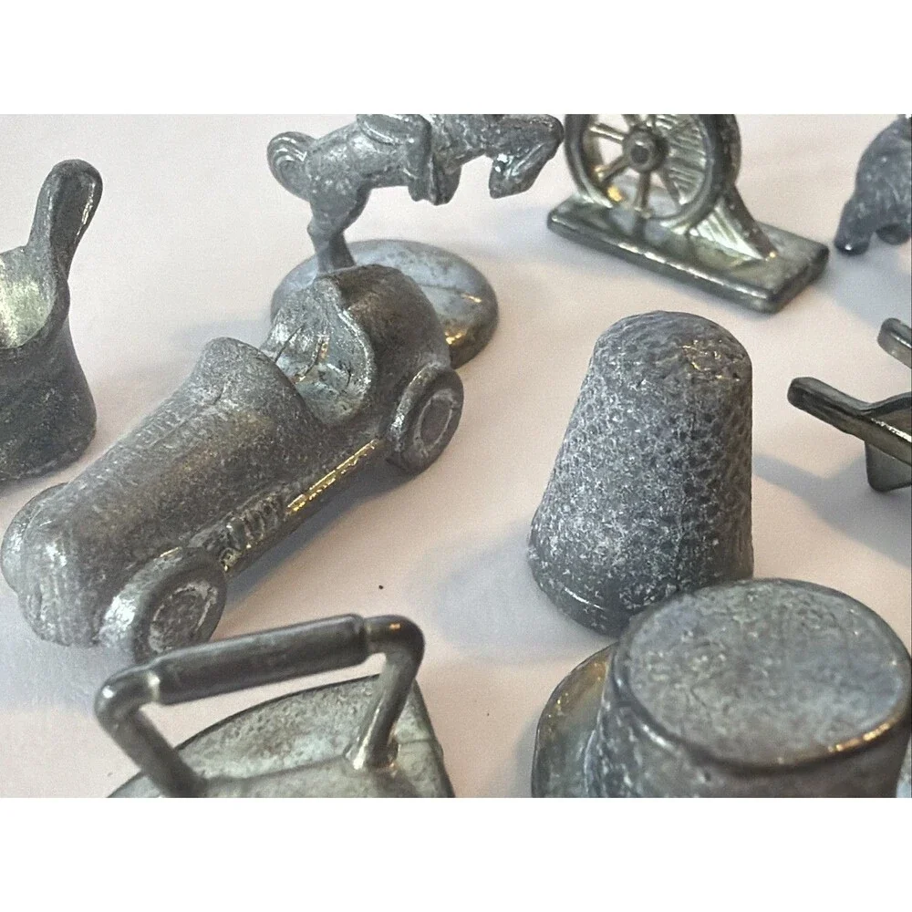 Monopoly Replacement Tokens Battleship Dog Horse Boot Cannon Hat Thimble Vintage